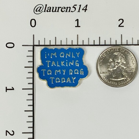 NEW I'm Only Talking To My Dog Today Gold Tone Funny Pin Brooch Enamel - Picture 2 of 4